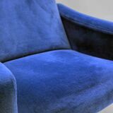 Paire de fauteuils Galion bleu royal de Steiner (années 1950)