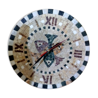 Horloge murale en mosaïque romaine