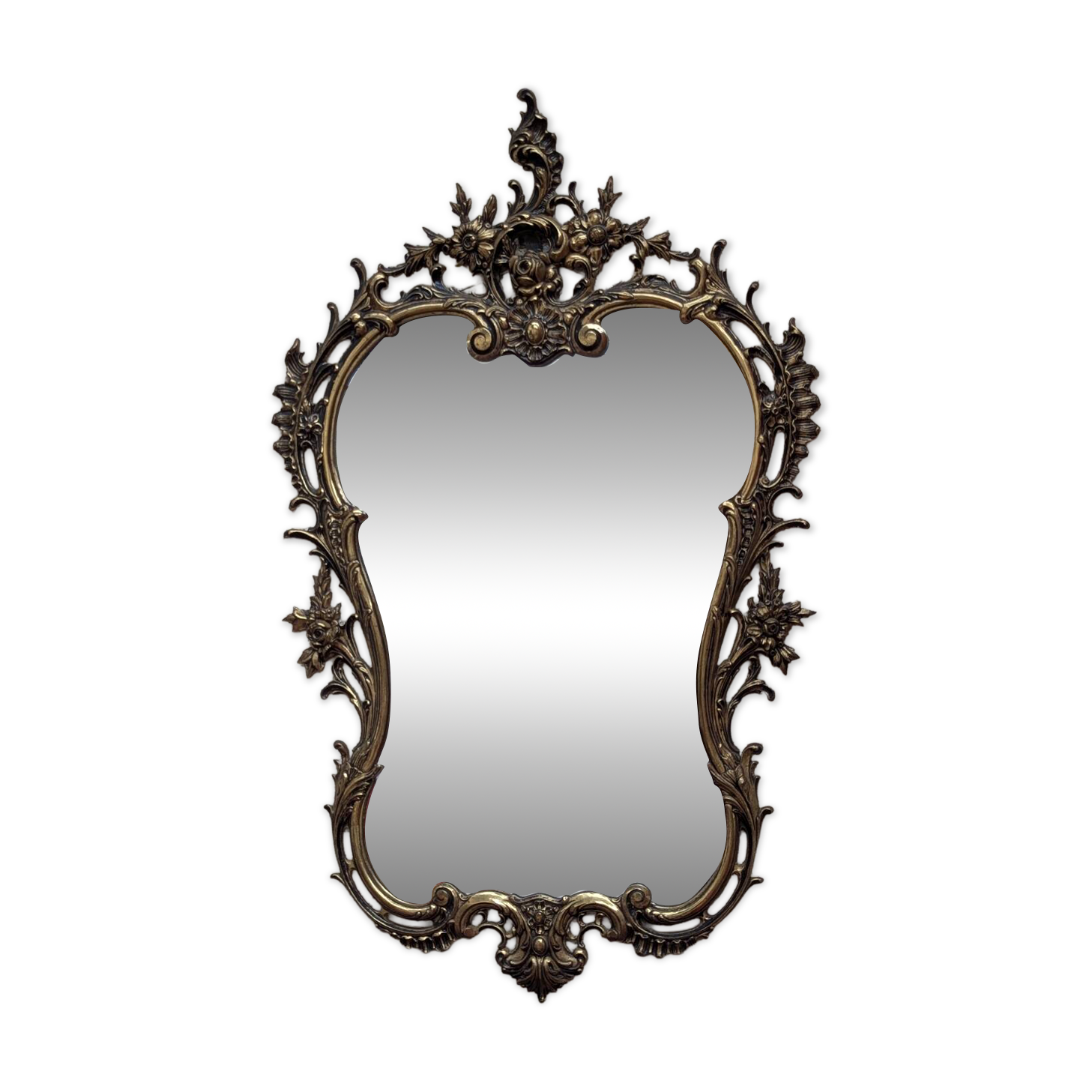 Gold metal wall mirror