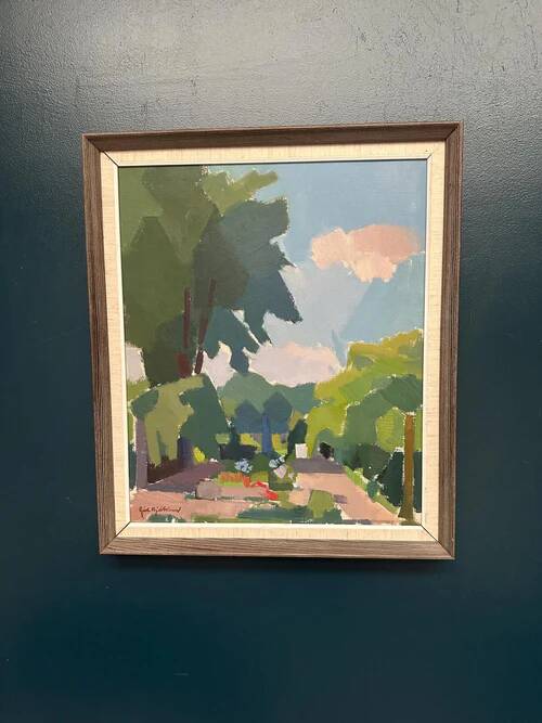 Original Swedish Oil on Canvas – “Garden” by Richard Björklund – Signed