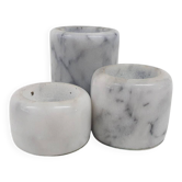 Set of three marble candle sticks, Italy 1970's
