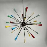 Mid-Century Sputnik Chandelier attributed to Stilnovo, Italy, 1950s