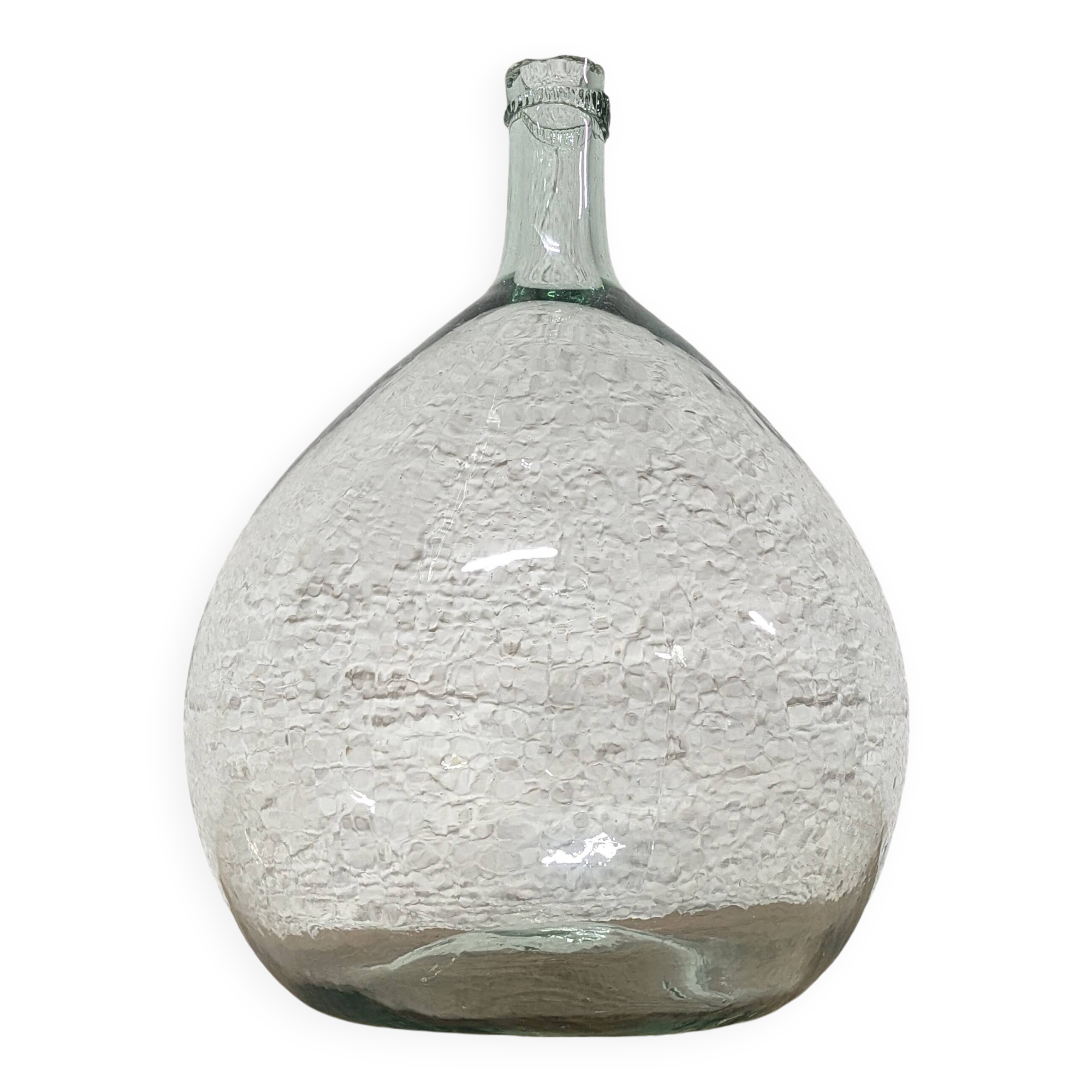 Transparent demijohn in blown glass