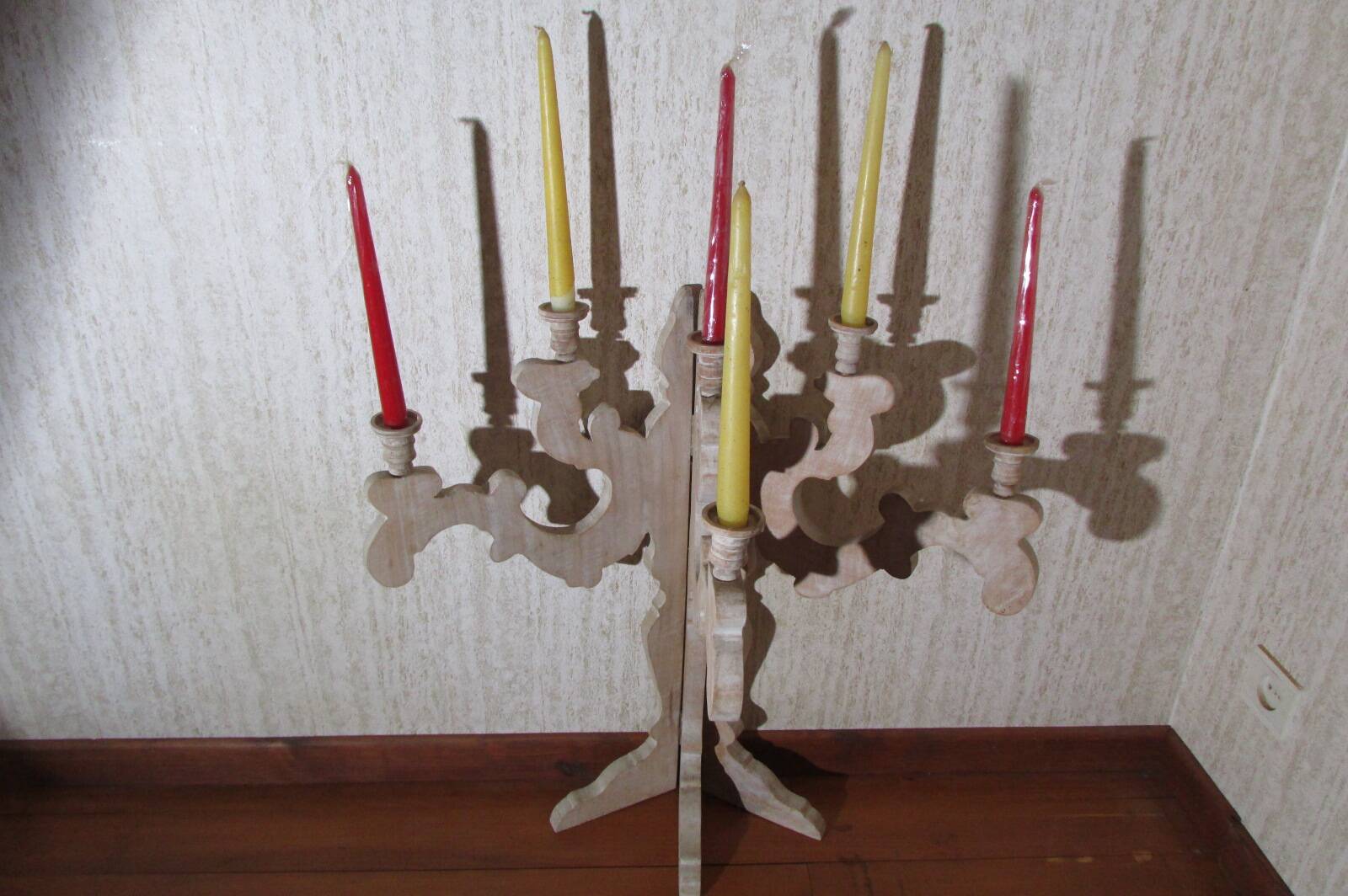 Wooden candlestick