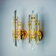 Pair of Venini wall lights, triedri glass, murano, Italy 1970