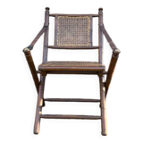 Teak and cane folding chair from the 1900s
