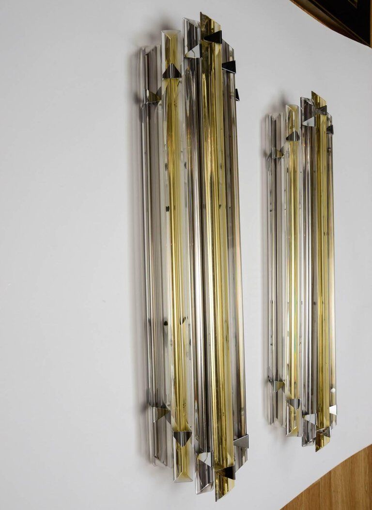 Pair of wall lamps in Murano glass