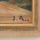 Oil on panel painting seaside signed Jeanne Prin