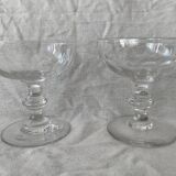 Pair of old crystal champagne glasses