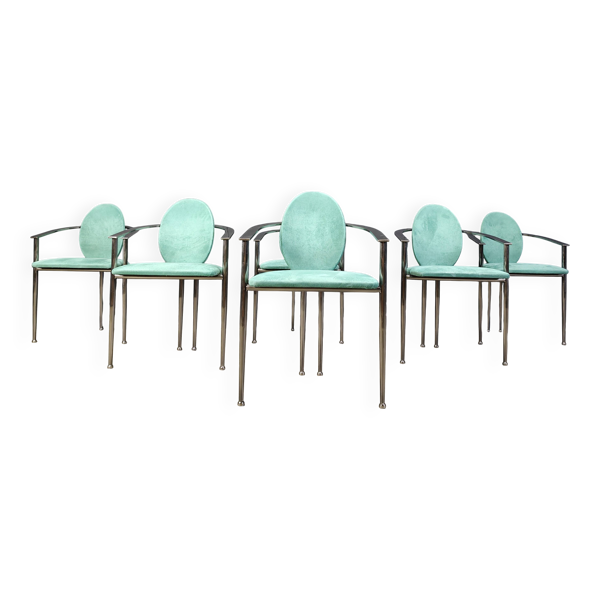 Chaises de salle à manger vintage Belgo Chrom, lot de 6 - années 1980