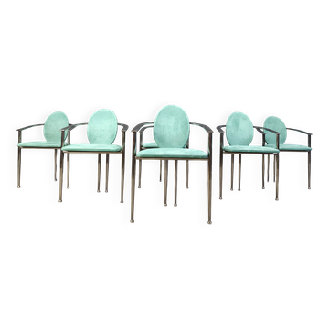 Vintage dining chairs by Belgo chrom, set of 6 - 1980s