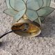 Pair of designer table lamps in turquoise blue green capiz mother-of-pearl from the 70s