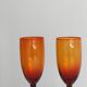 Pair of hand-blown orange glasses