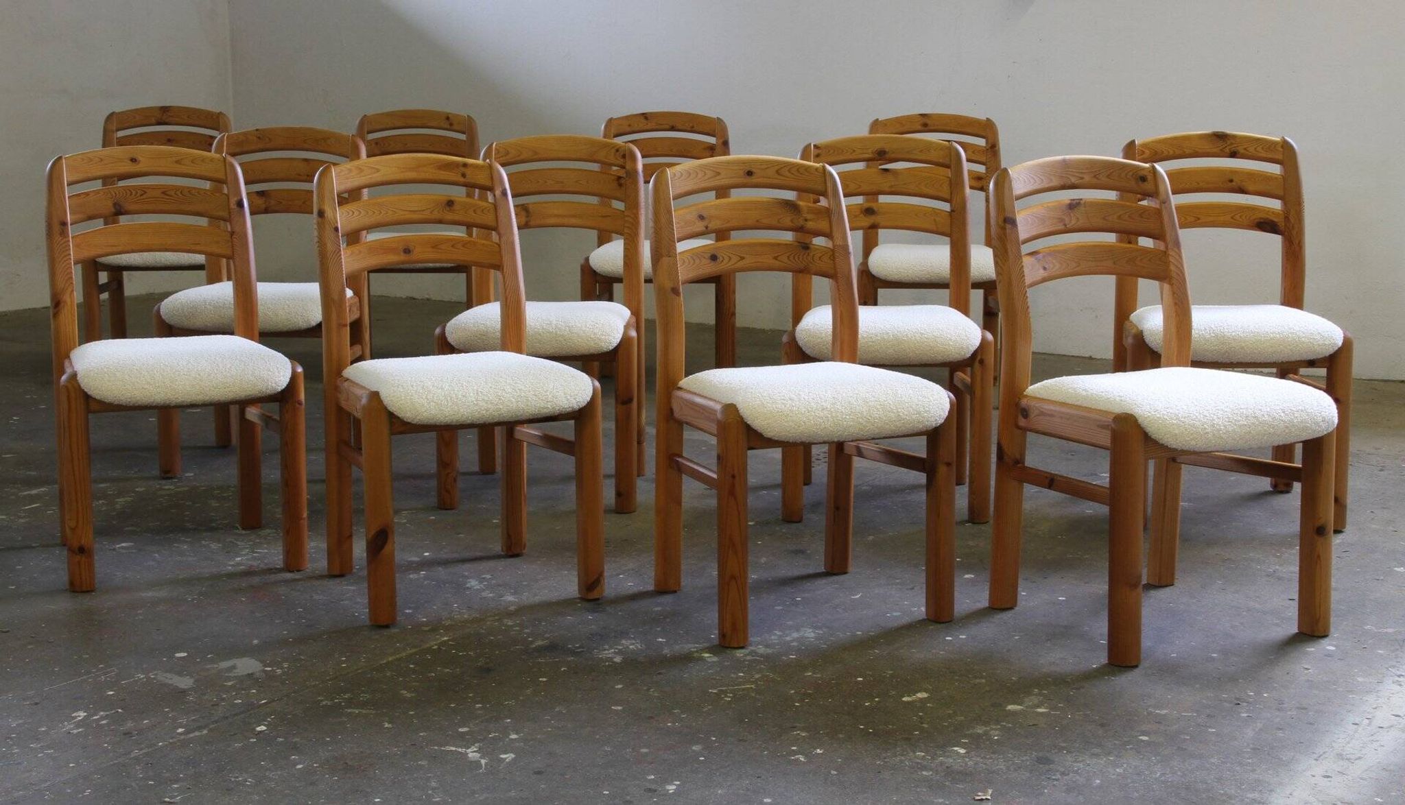Vintage Danish pine dining chairs att. to Dyrlund, 1970s-1980s, set of 6