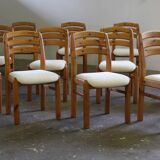 Chaises de salle à manger danoises vintage en pin, appartenant à Dyrlund, années 1970-1980, lot de 6