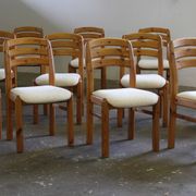 Vintage Danish pine dining chairs att. to Dyrlund, 1970s-1980s, set of 6