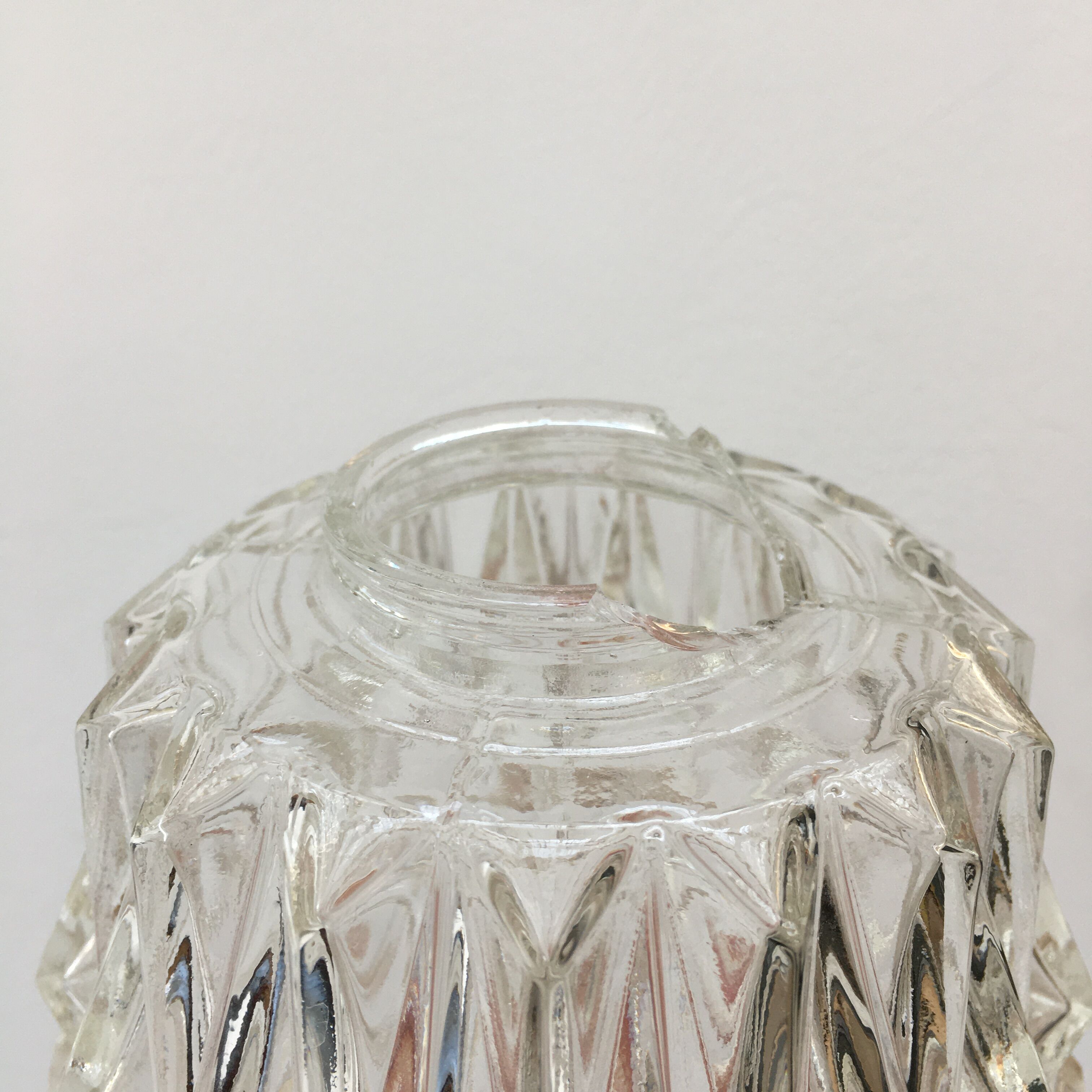 Vintage molded glass pendant lamp