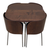 Ikea table late 20th century fusion model in dark wood and chrome legs