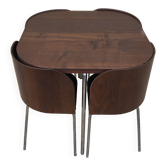 Ikea table late 20th century fusion model in dark wood and chrome legs