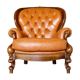 Cognac leather armchair "Ilsat Salotti" Italy circa 1980