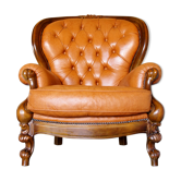 Cognac leather armchair "Ilsat Salotti" Italy circa 1980