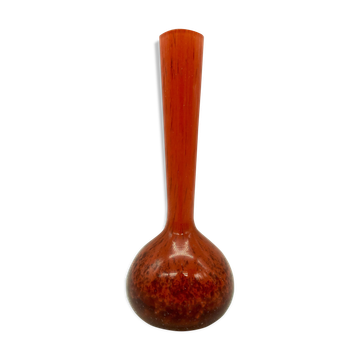 Vase soliflore rouge bordeaux vintage années 70