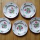 Kg luneville "réverbère" 5 deep plates earthenware hand-painted flowers ø 25 cm
