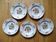 Kg luneville "réverbère" 5 deep plates earthenware hand-painted flowers ø 25 cm