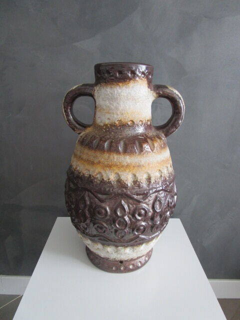 Large vintage ceramic amphora lamp stand