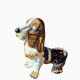Grand Basset Hound in majolica ceramic. Italy, 1970s.