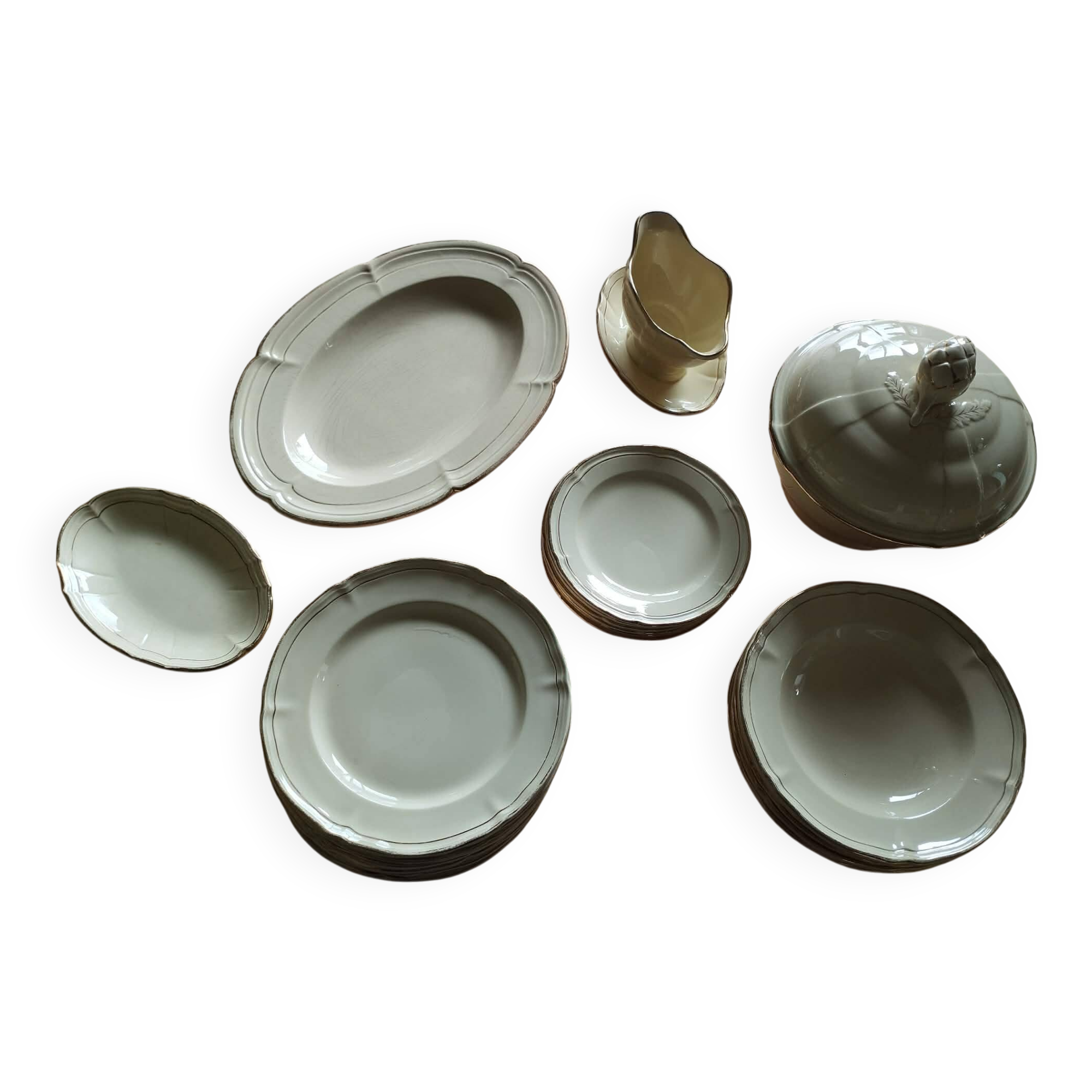 Antique gien table service – niderviller model – exceptional set