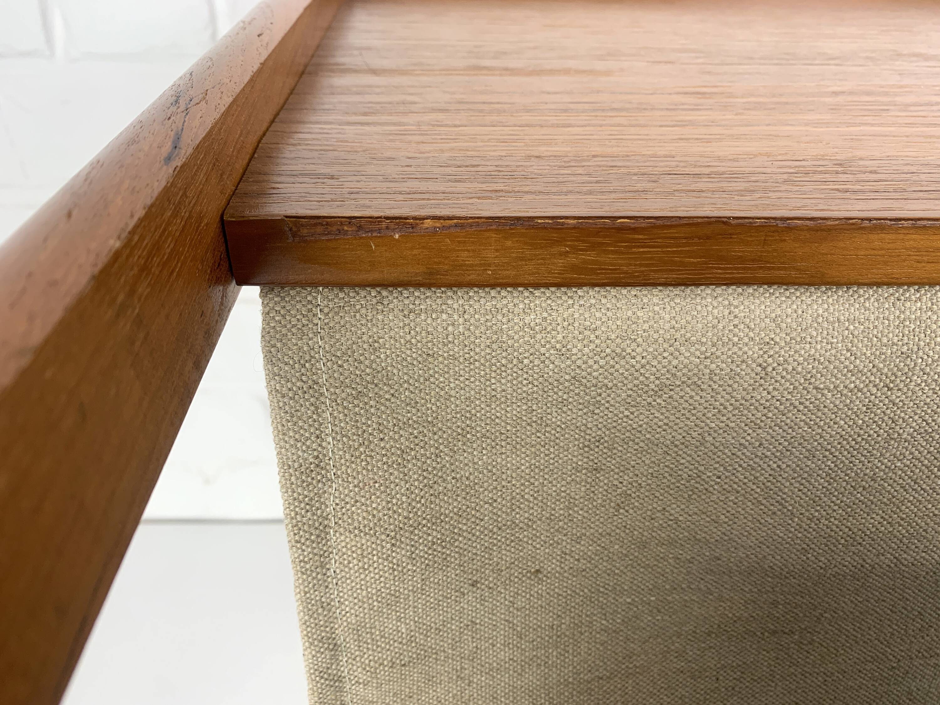 Danish teak side table with magazine rack, 1960s