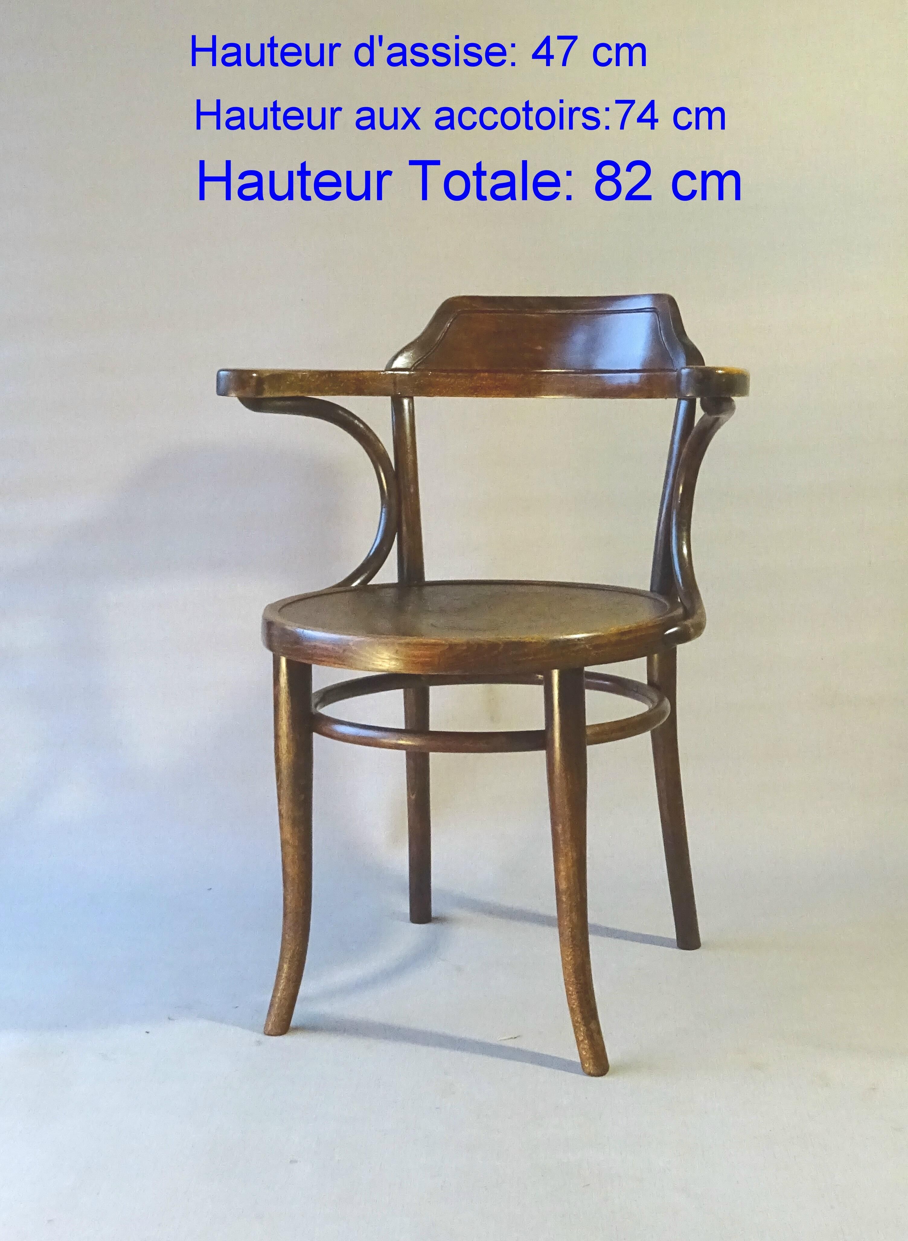 Thonet office armchair N°3 wooden seat, circa 1900