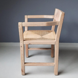 Set of 4 pine chairs with Tage Poulsen paper rope seat for Gramrode 1970