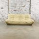 Togo sofa in beige leather by Michel Ducaroy for Ligne Roset, 1986