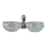 Thick glass salt and pepper shakers