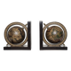 Pair of vintage world map bookends Italy