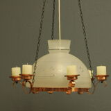 Scandinavian copper ceiling lamp with candles