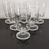 Set of 6 vintage transparent Luminarc cavalier wine glasses
