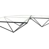 Vintage 80s steel wire coffee table eclectic design