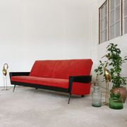 Convertible bench daybed rockabilly red and blakc 50-60s