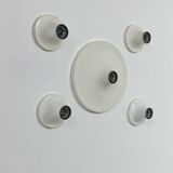 Set of 5 vintage wall lights, white lacquered metal, Germany, 1970.