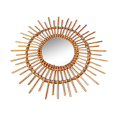 Rattan sun mirror 50 x 50 cm