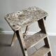 Former stepladder of patinated wood painter