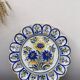 Assiette murale fleurs bleu jaune espagnole