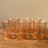 6 vintage water glasses