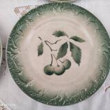 Set of 6 dessert plates in old green earthenware late 18th century frugal décor