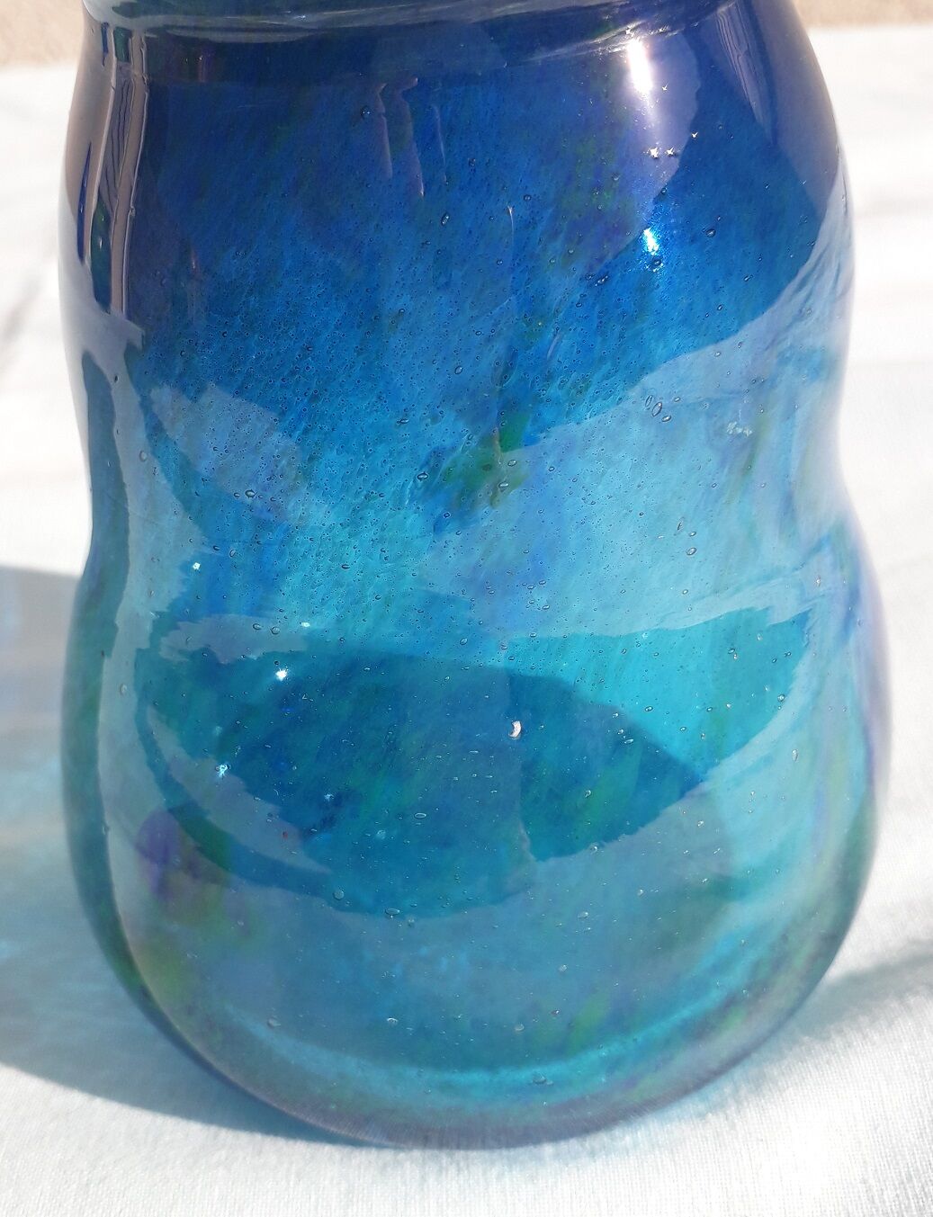 Glass blue vase