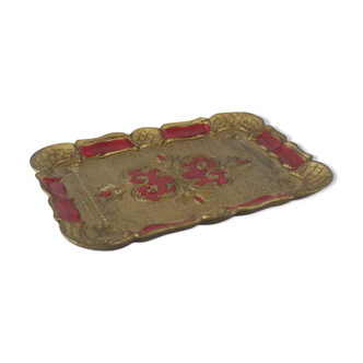 Tray florentine gold and red