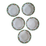 Set of 5 Maroussia Digoin Sarreguemines soup plates